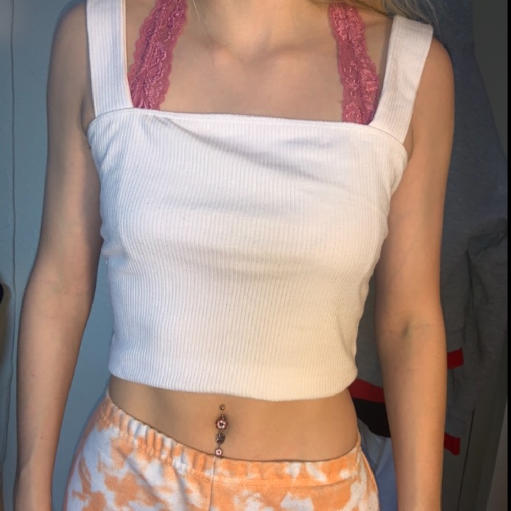 White Crop Tank Top